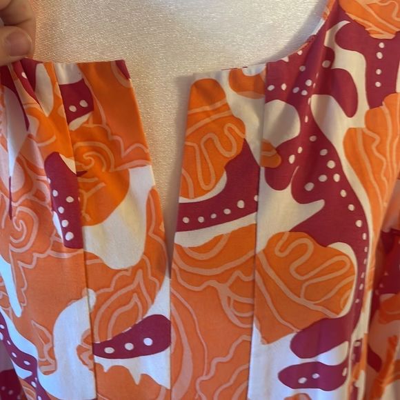 [Barbara Gerwit] Pink/Orange Pattern Dress - Size Large - Picture 3 of 5